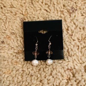 Pink and Pearl Beaded Earrings